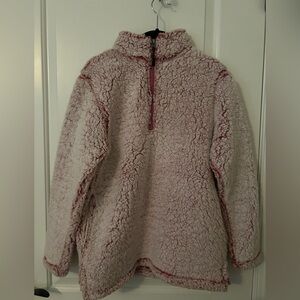 Cozy Pink Frosted Sherpa Pullover